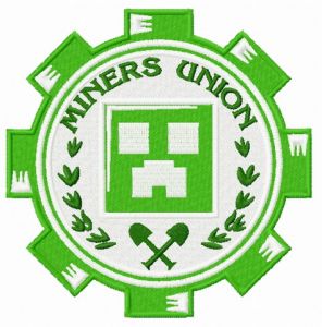 Miners Union logo embroidery design