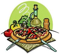 Pizza embroidery design