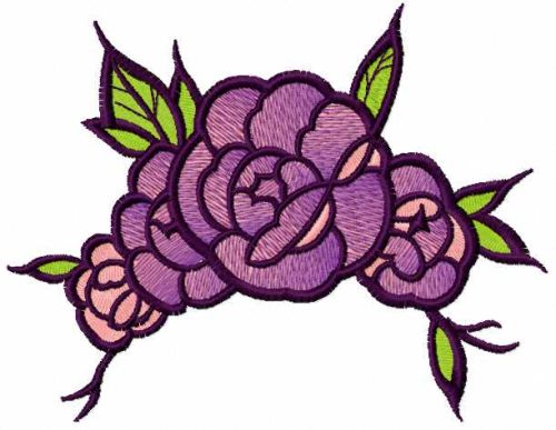 Violet flower free embroidery design 43