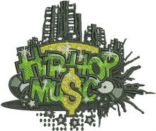 Hip Hop music embroidery design