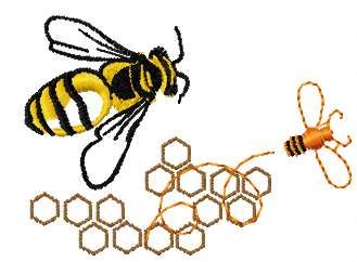 Bee and honey free embroidery design