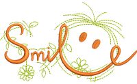 Smile free embroidery design