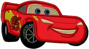 Lightning McQueen applique embroidery design