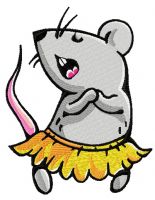 Tiny mouse singing embroidery design