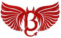 Bad angel embroidery design