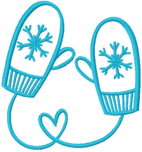 Loving mittens free embroidery design