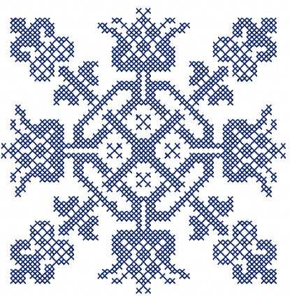 blue cross stitch decoration free embroidery design