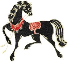 Black horse embroidery design