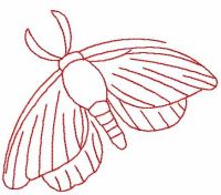 Diseño de bordado gratuito de redwork de mariposa nocturna.
