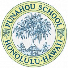 Punahou school honolulu hawaii logo embroidery design