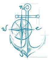 Marine sketch embroidery design