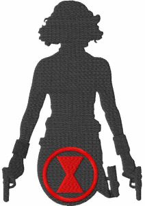 Black widow guns and logo embroidery design