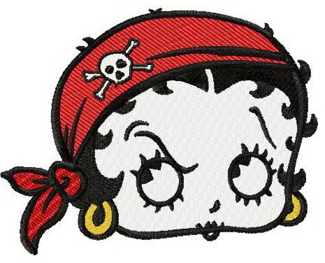 Betty Boop pirate machine embroidery design