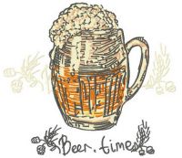 Beer time embroidery design