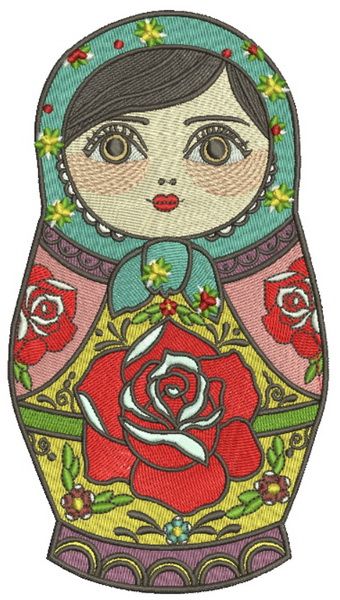 Matryoshka embroidery design