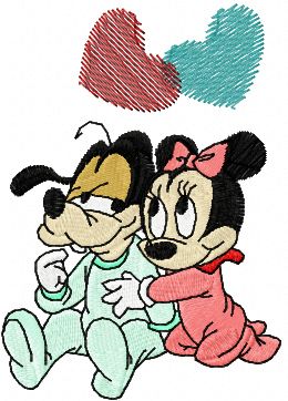 Goofy and Minnie we love.. machine embroidery design