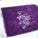 Purple embroidered towel with skull
