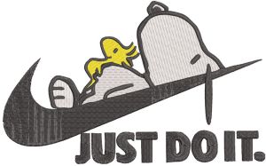 Snoopy and Woodstock Just Do It embroidery design