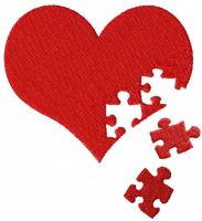 Heart jigsaw puzzle free embroidery design