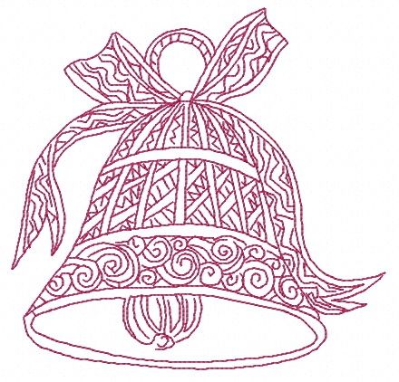 Christmas bell 4 machine embroidery design