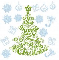Fir-tree with wishes embroidery design