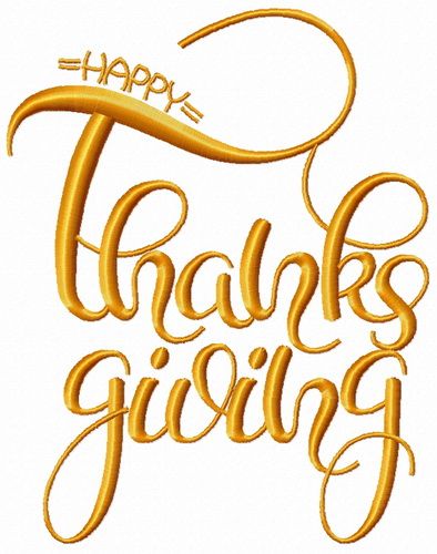 Happy Thanksgiving 2 machine embroidery design