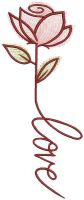 Rose love embroidery design