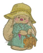 Bunny Mi with elephant handbag embroidery design