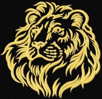 African lion tribal muzzle embroidery design