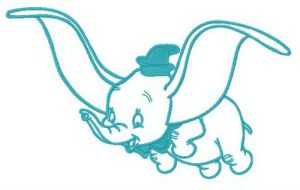 Dumbo is flying embroidery design