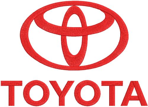Toyota classic logo embroidery design