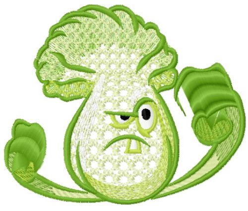 Angry lettuce machine embroidery design