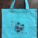 Shopping bag with cute dog embroidery design
