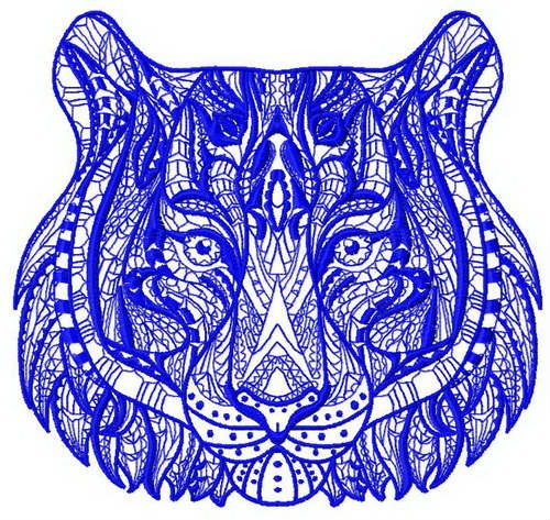Mosaic tiger 3 machine embroidery design