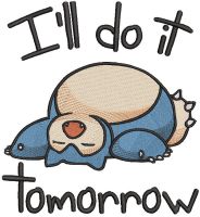 Snorlax Sleeping embroidery design