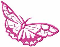 Desenho de bordado grátis de borboleta rosa