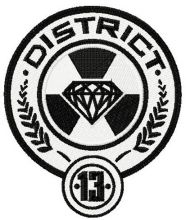 District 13 badge embroidery design