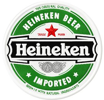 Heineken logo machine embroidery design