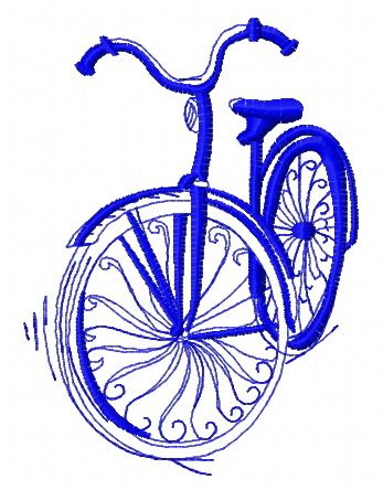 Bicycle 5 machine embroidery design
