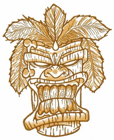 Wooden totem machine embroidery design