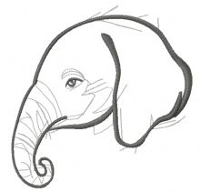 Elephant sketch 3 embroidery design