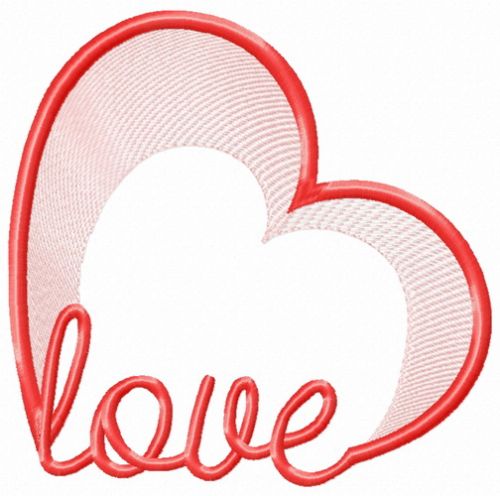 Love in my heart machine embroidery design