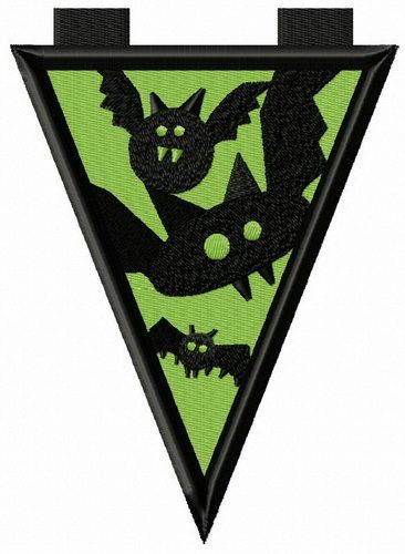 Caution! bats machine embroidery design