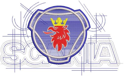 Scania modern logo embroidery design