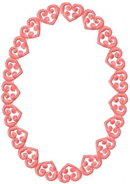 Heart frame free embroidery design