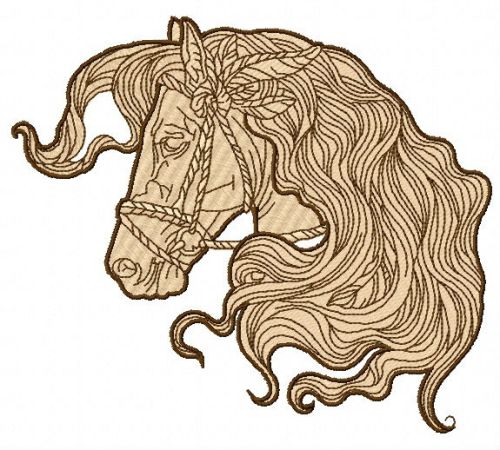 Romantic horse machine embroidery design