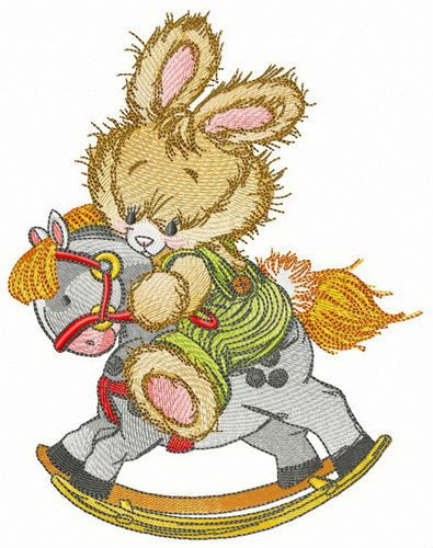 Brave bunny machine embroidery design