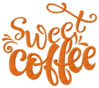 Sweet coffee embroidery design
