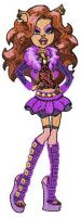 Clawdeen Wolf embroidery design