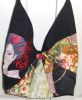 Oriental fan bag with Geisha embroidery design